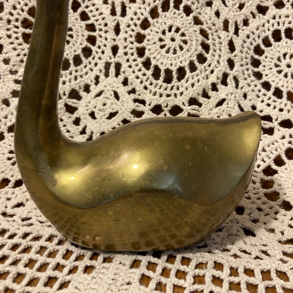 SOLD LCL - Vintage 7 Inch Brass Bird Swan - Picture 5 of 12